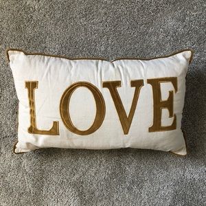 Cream and Gold Love pillow